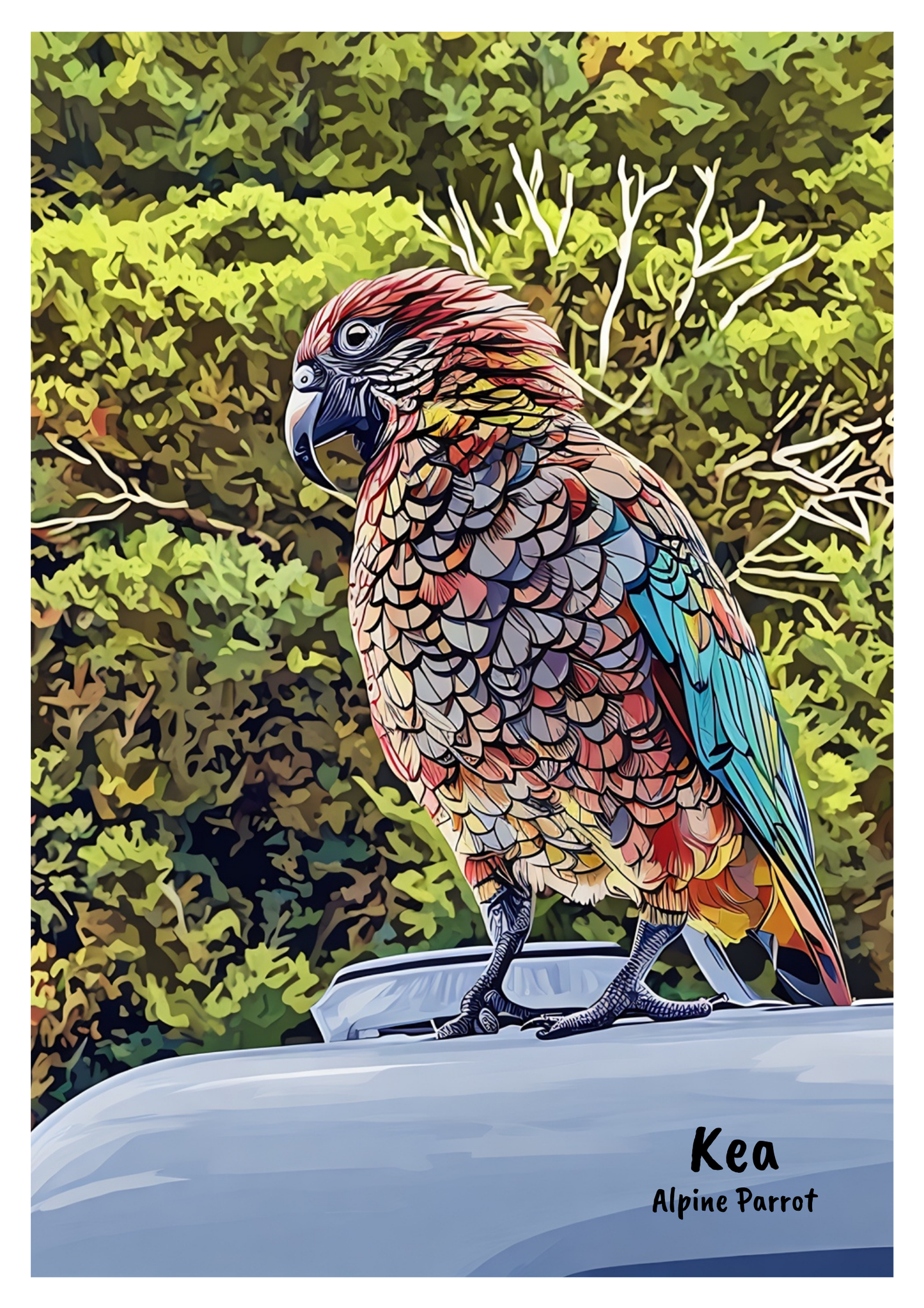 New Zealand Bird Art Print - Instant Digital Download (High Resolution PDF)