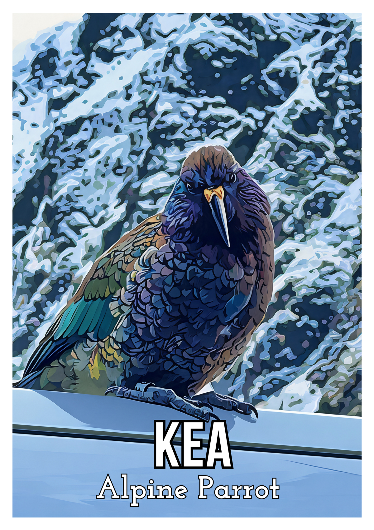Kea in the Snow Print